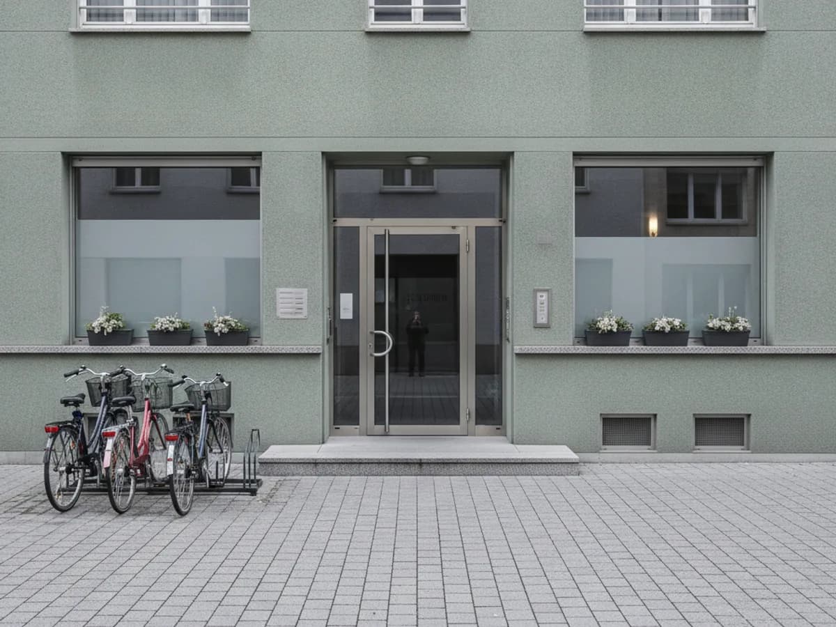 Gepflegte Aussenanlage eines Mehrfamilienhauses