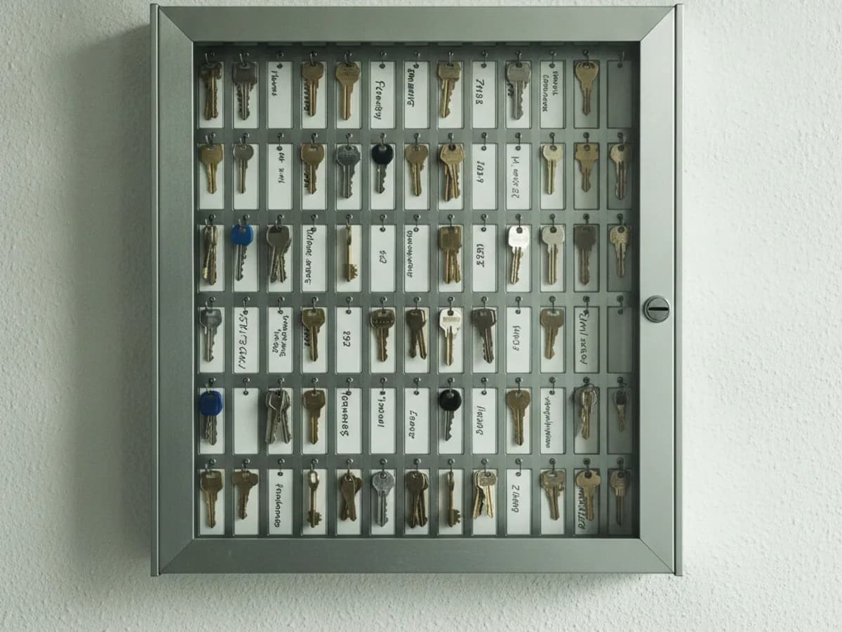 Geordneter Schlüsselschrank für die Liegenschaftsverwaltung