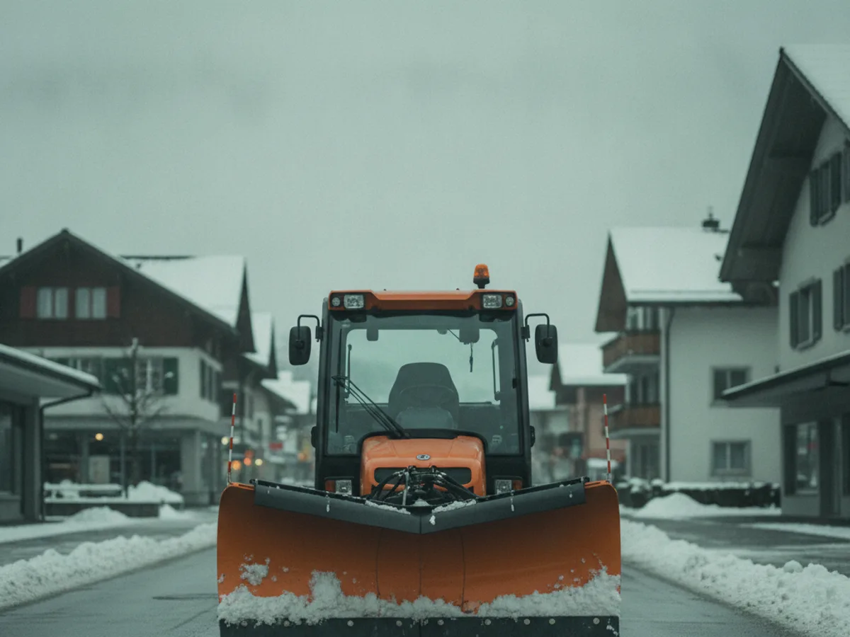 Fahrzeug mit Schneeschild im Wintereinsatz